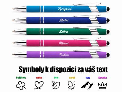Elegantní propisky s gravírováním a symboly i s korunkou